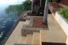 Pavescape-Landscapes Boral Paved steps, link block retaining wall